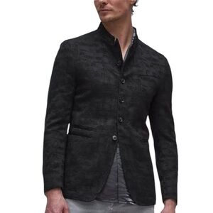 John Varvatos Jacquard Textured Sport Jacket Black Size 48